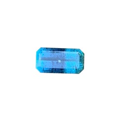 Pietra preziosa: tormalina bicolore blu intenso, taglio smeraldo, 1,6 carati, per gioielli, 10 mm