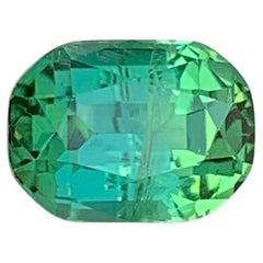 1.6 Ct Natural Bluish Green Cushion Cut Tourmaline Gemstone for Jewellery 7mm