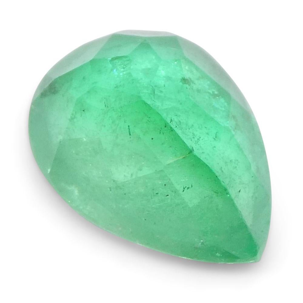 1.6 Carat Pear Emerald GIA Certified Colombian F1/Minor 1