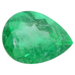 Used 1.6 Carat Pear Emerald GIA Certified Colombian F1/Minor