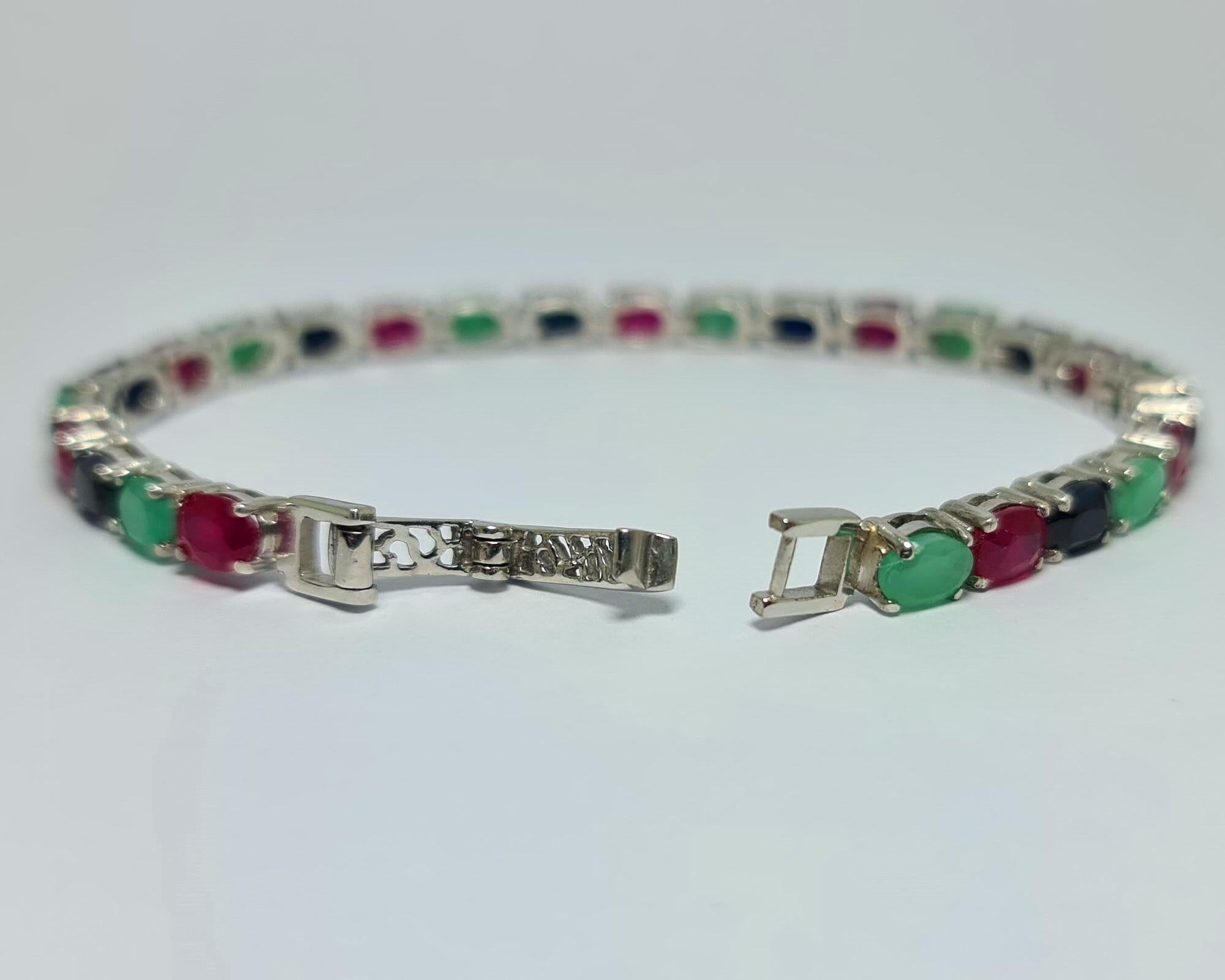 emerald bracelet silver
