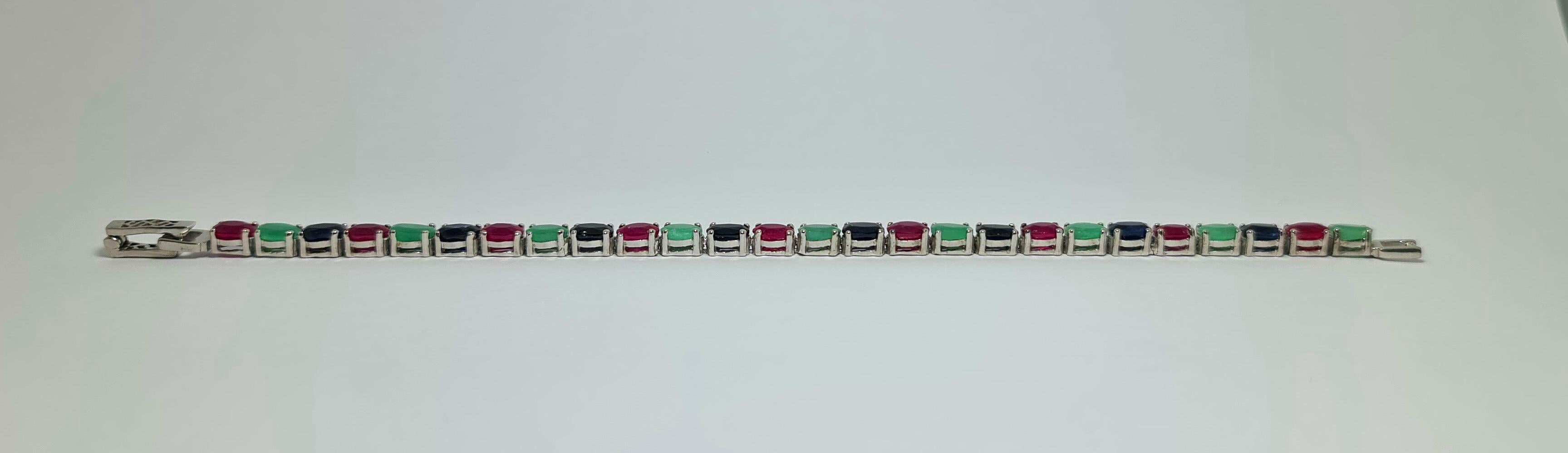 ruby emerald sapphire bracelet