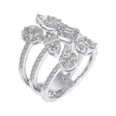 1,6 Karat Diamanten in verschiedenen Formen in 14K Weißgold Gazebo Kollektion Fingerring
