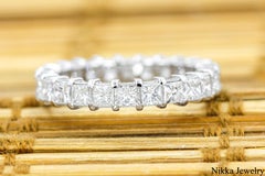 1.6 CTW Natural Diamond Princess Cut 14K White Gold Eternity Band Size 5.75