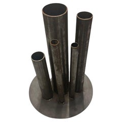 Used 16" Custom Studio Made Industrial Brutalist Cylinder Vase