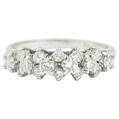 16 Diamonds 18 Karat White Gold Bridal Ring