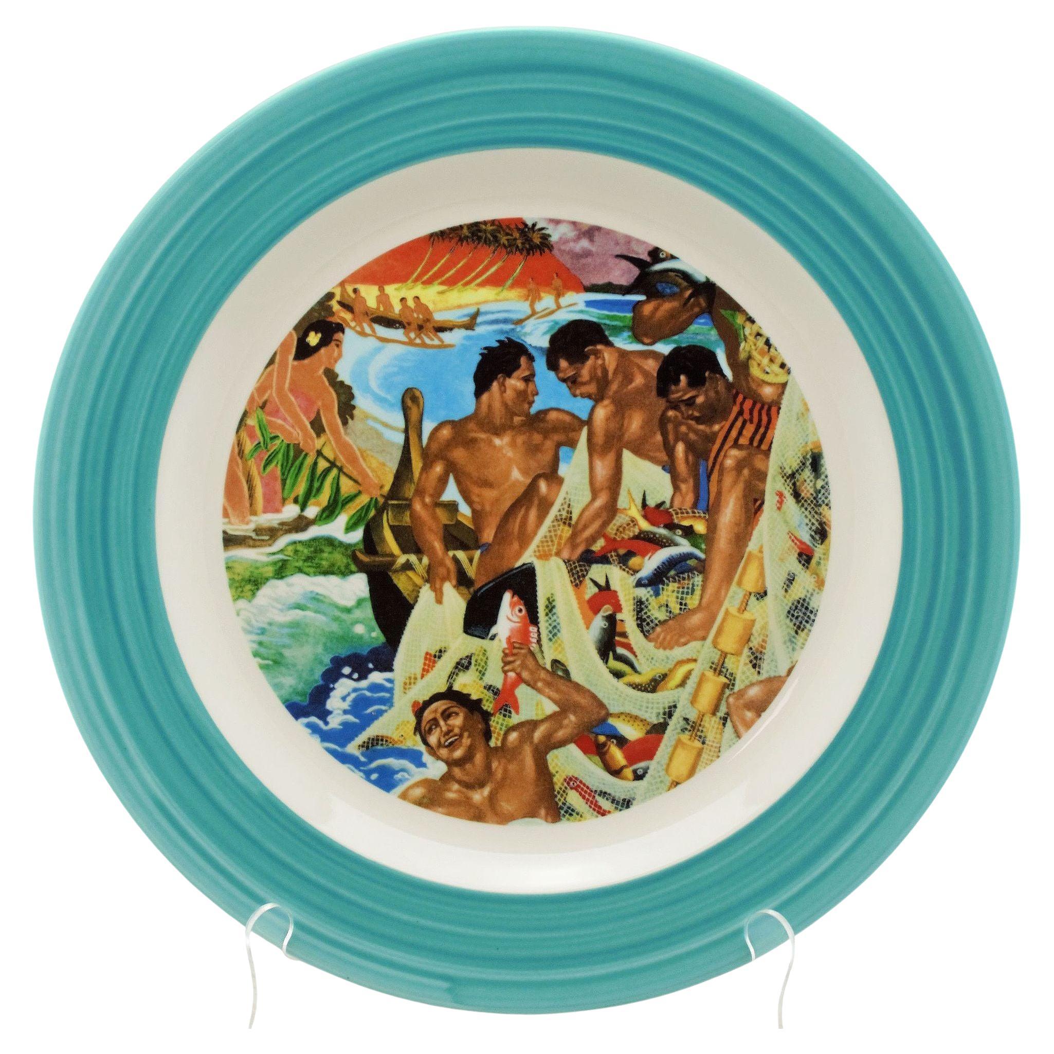 16" Eugene Savage "Festival of the Sea" Serving Platter, Lynn Krantz Dish Books