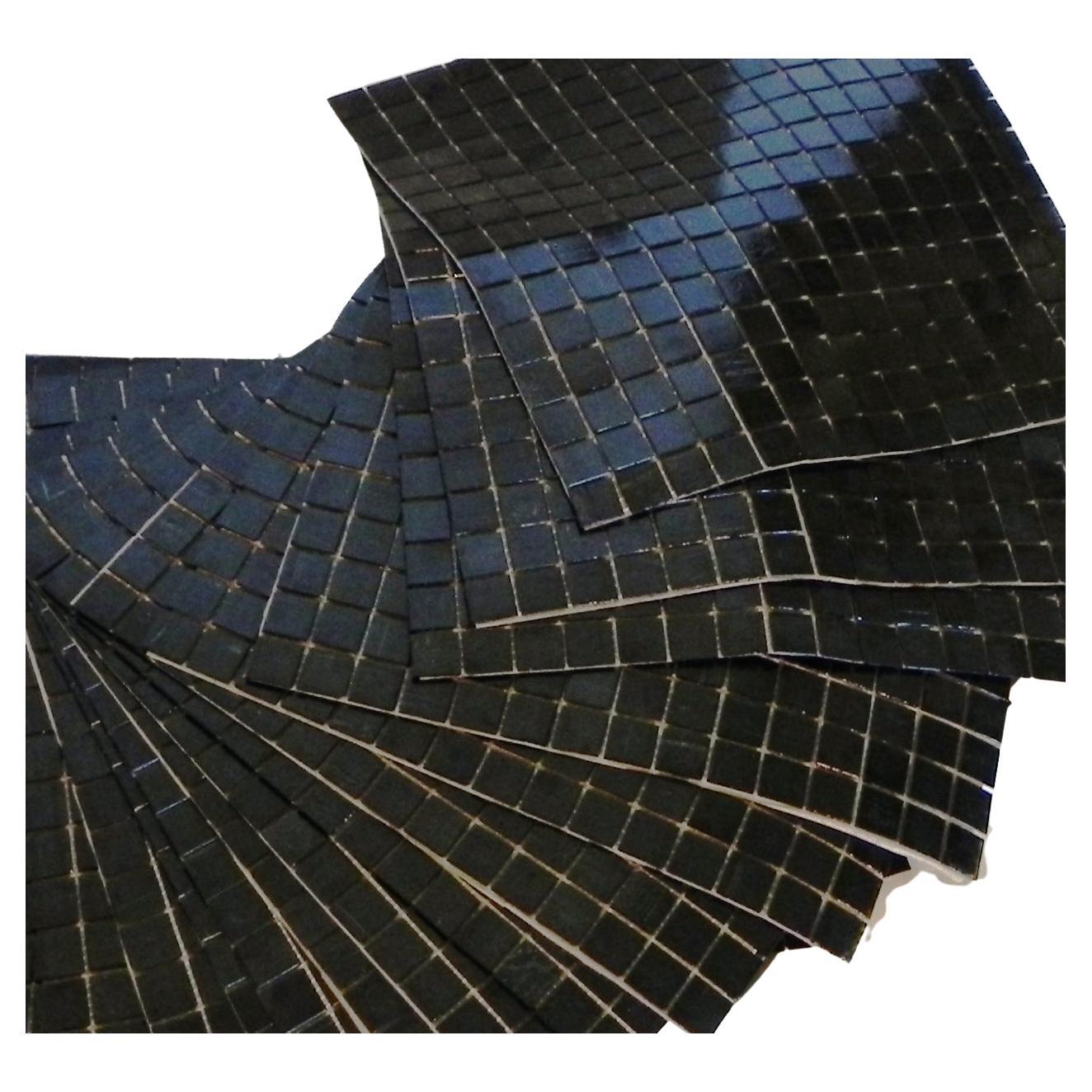 16 fogli mosaico Bisazza nero, anni 90 For Sale
