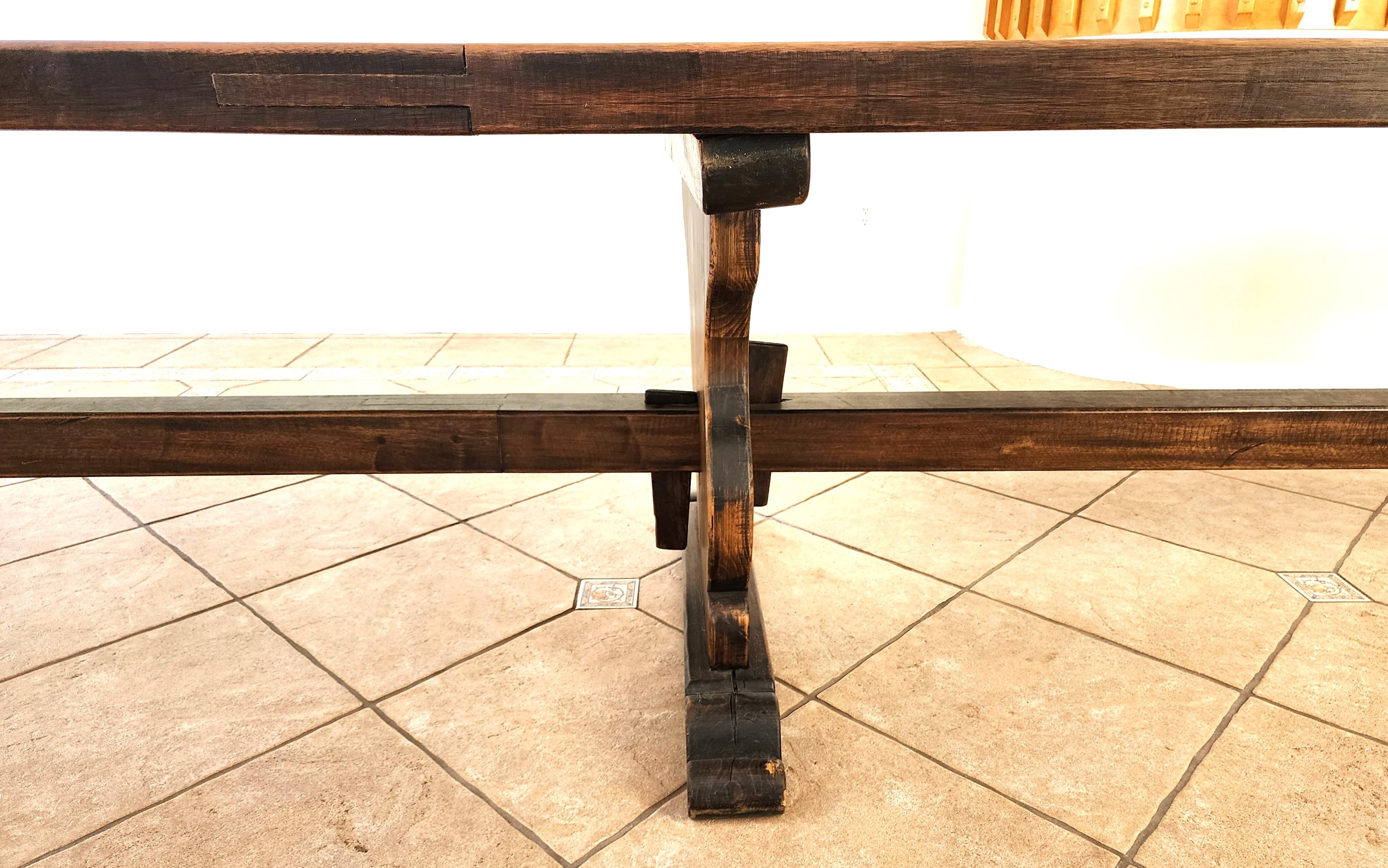 1800s Oak Refectory Dining Table with 16 Matching Chairs 16 foot For Sale 1