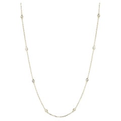 16 Inch 14k Yellow Gold 0.50 Carat Diamond by the Yard Round-Cut Bezel Necklace