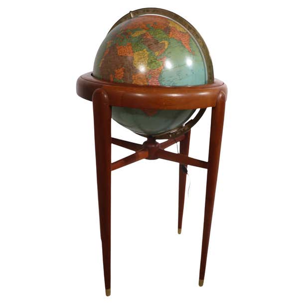 Floor Model Light Up Globe by Replogle Ca. 1950/1960's For Sale at ...