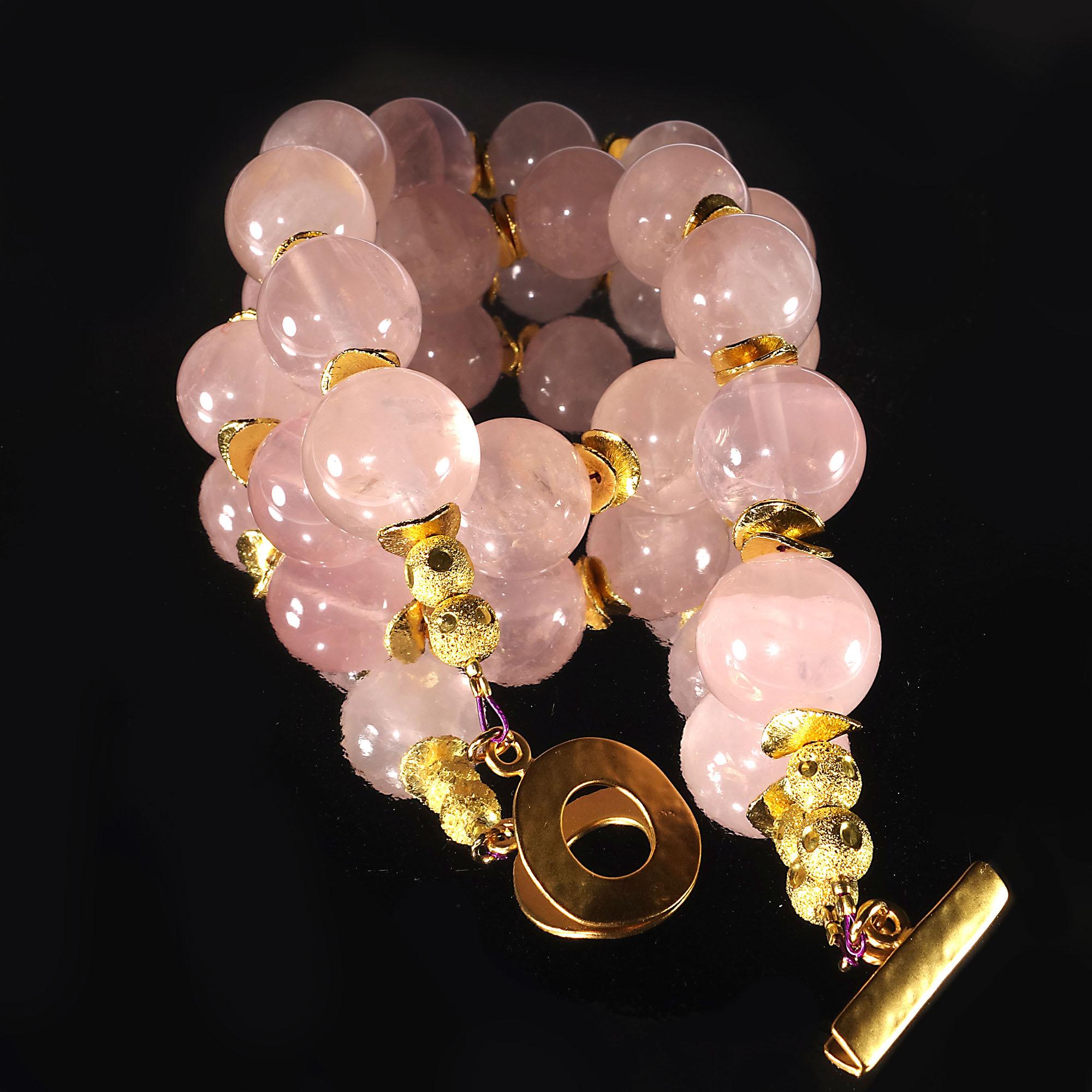 Artisan Translucent, Glowing Rose Quartz Choker Necklace