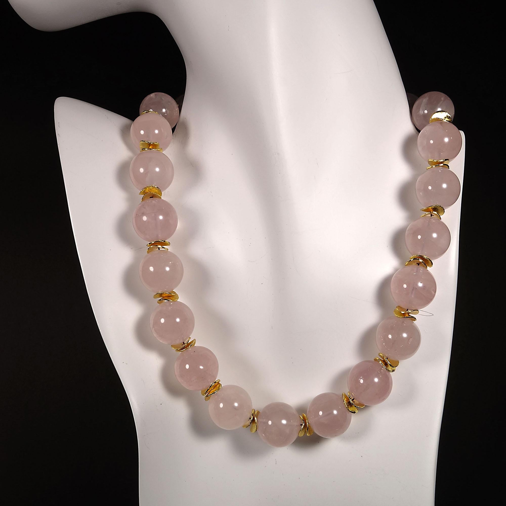 Translucent, Glowing Rose Quartz Choker Necklace In New Condition In Raleigh, NC