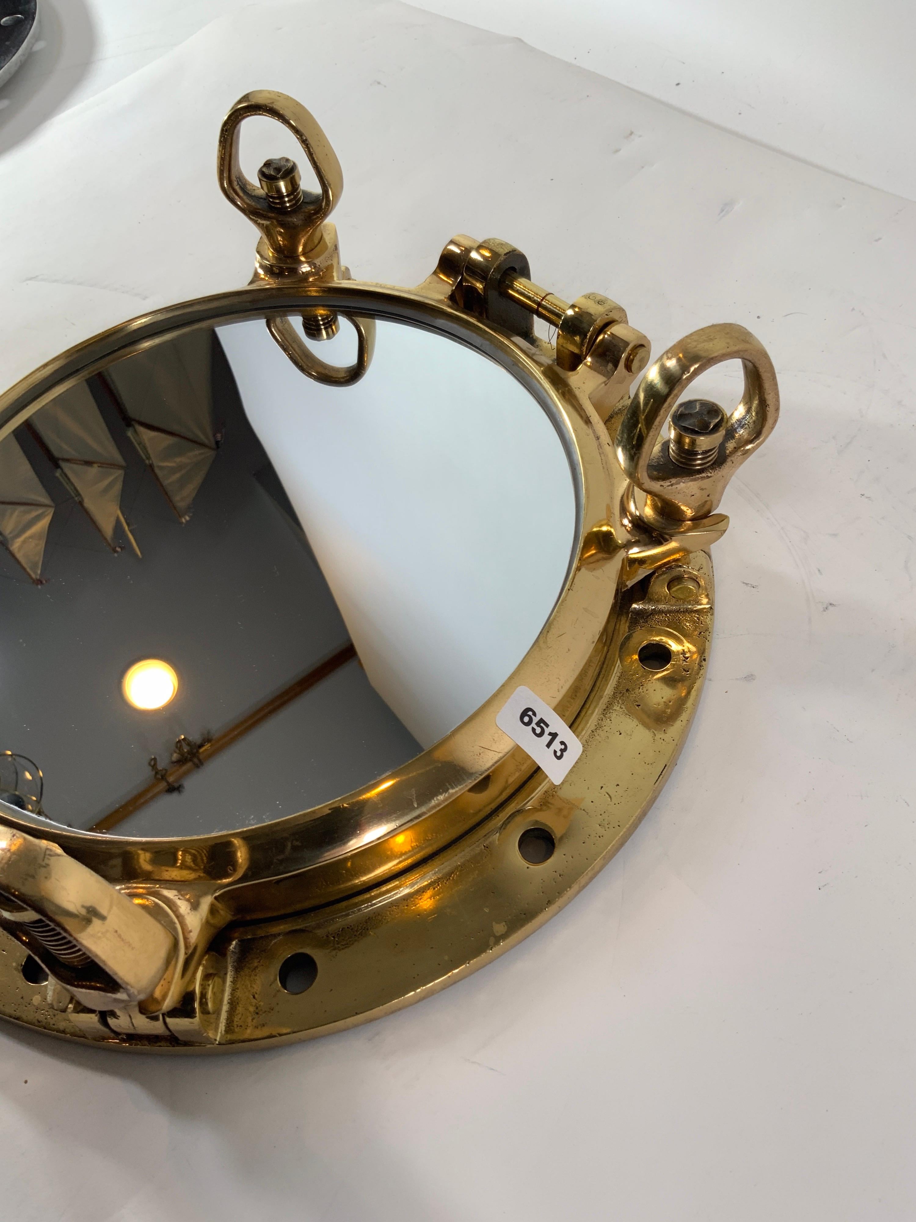 Glass Solid Brass Ship's Porthole Mirror