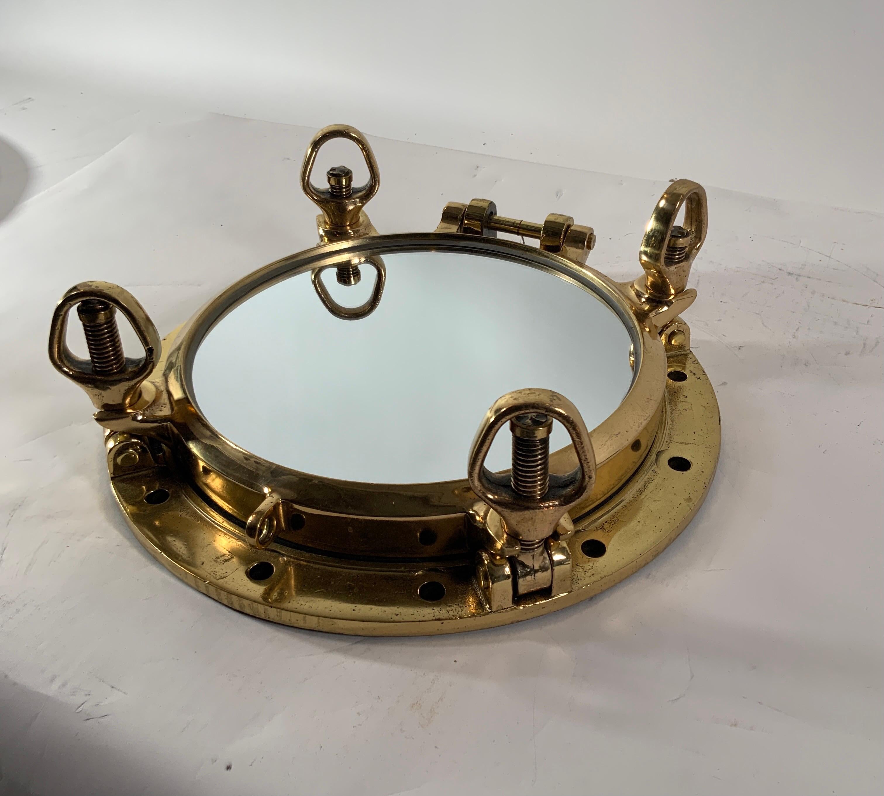 Solid Brass Ship's Porthole Mirror 1