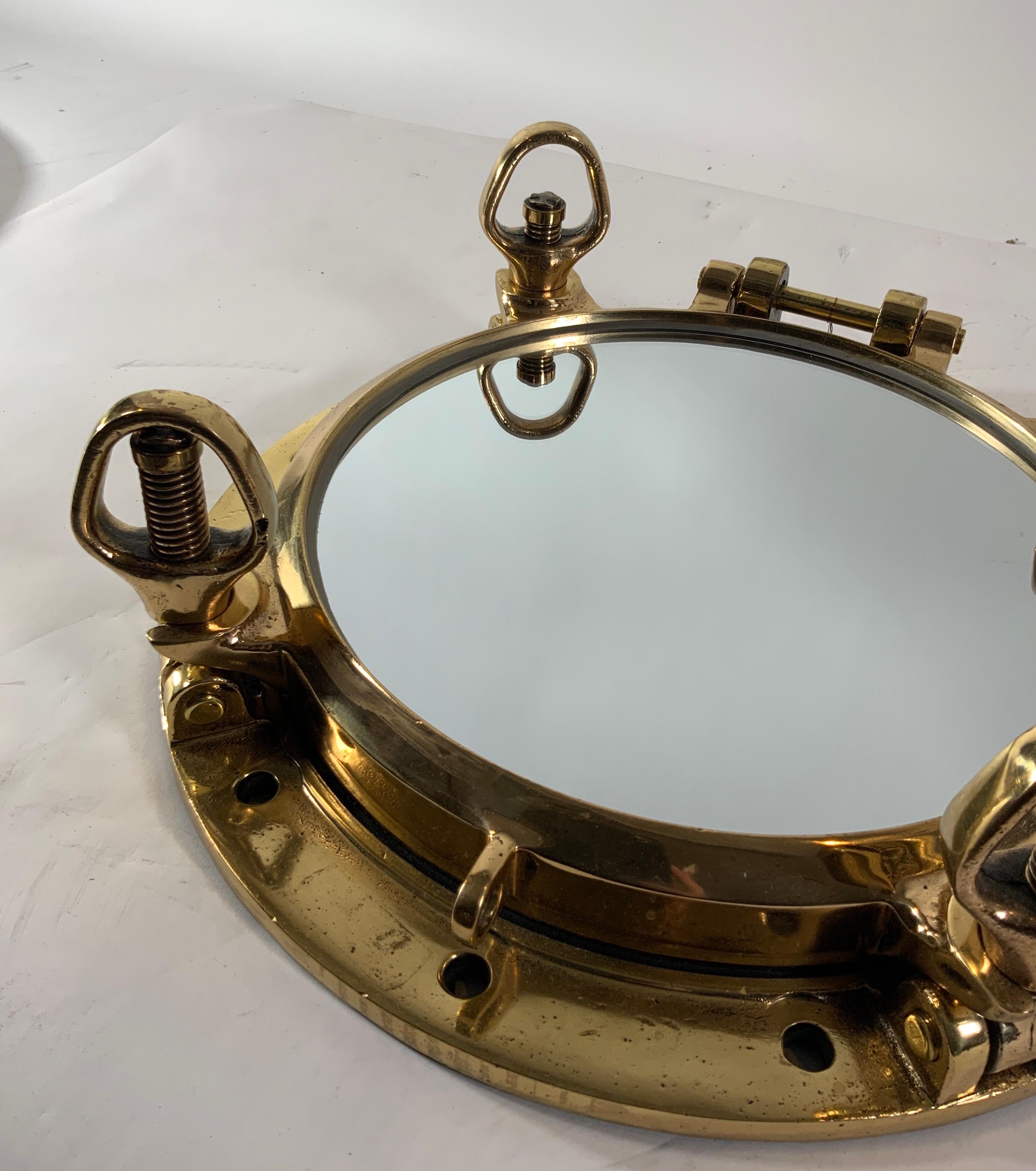 Solid Brass Ship's Porthole Mirror 2