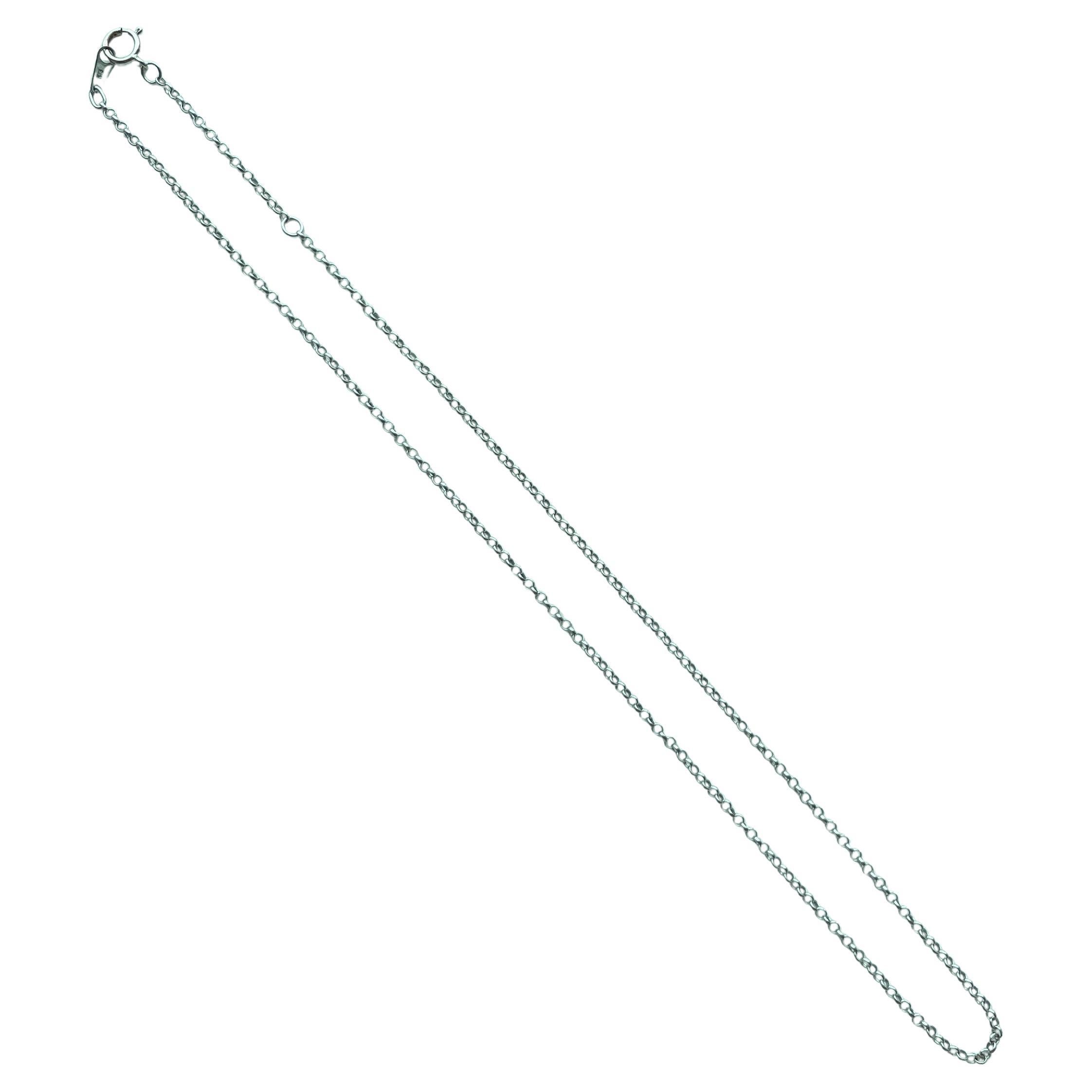 Cadena de oro de 18 quilates Italia de 16" - Collar de oro blanco (oro de 18 quilates/750 oro puro)1,28g