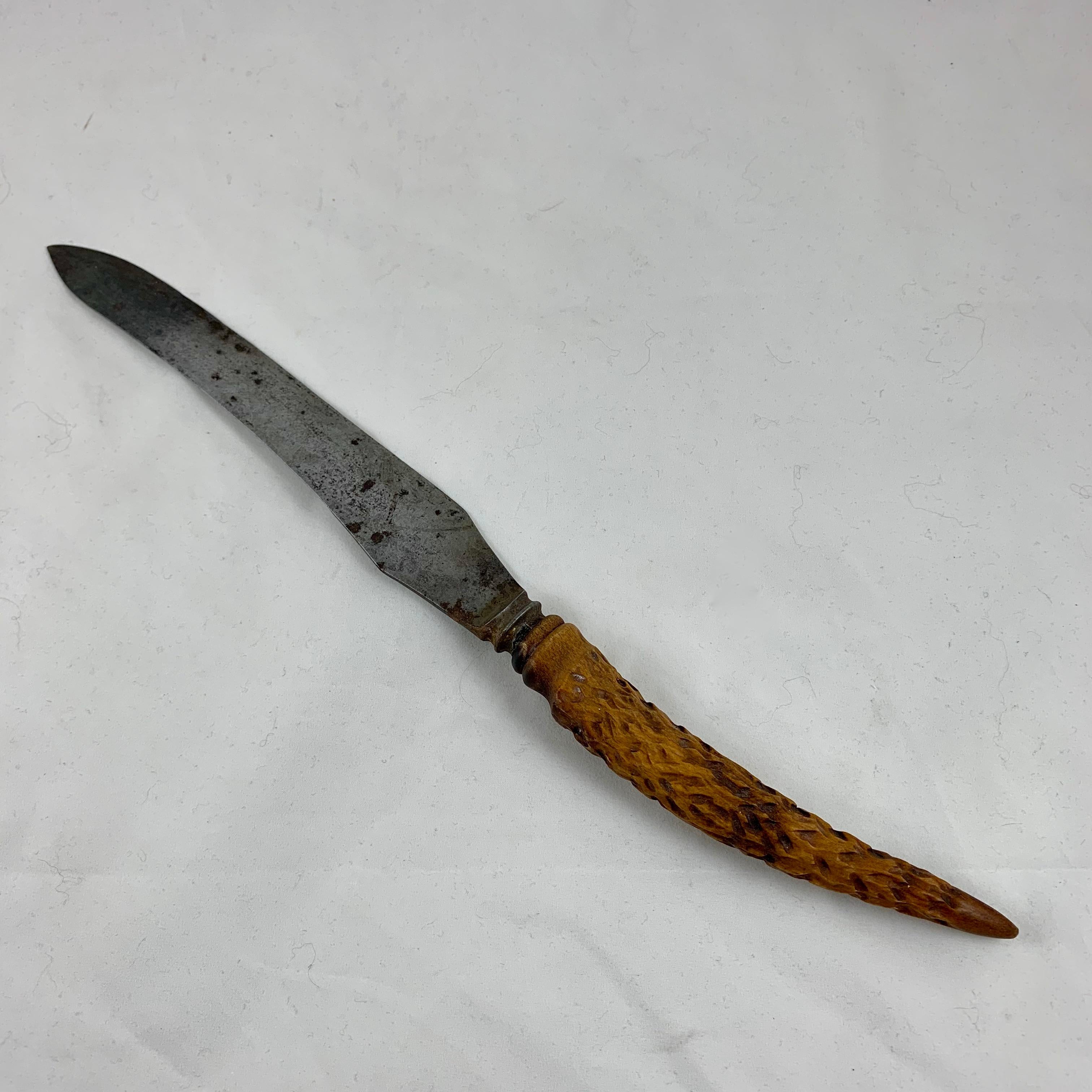 20ième siècle Sheffield Dickinson El Dorado Couteau de boucher à long manche en acier et bois en vente