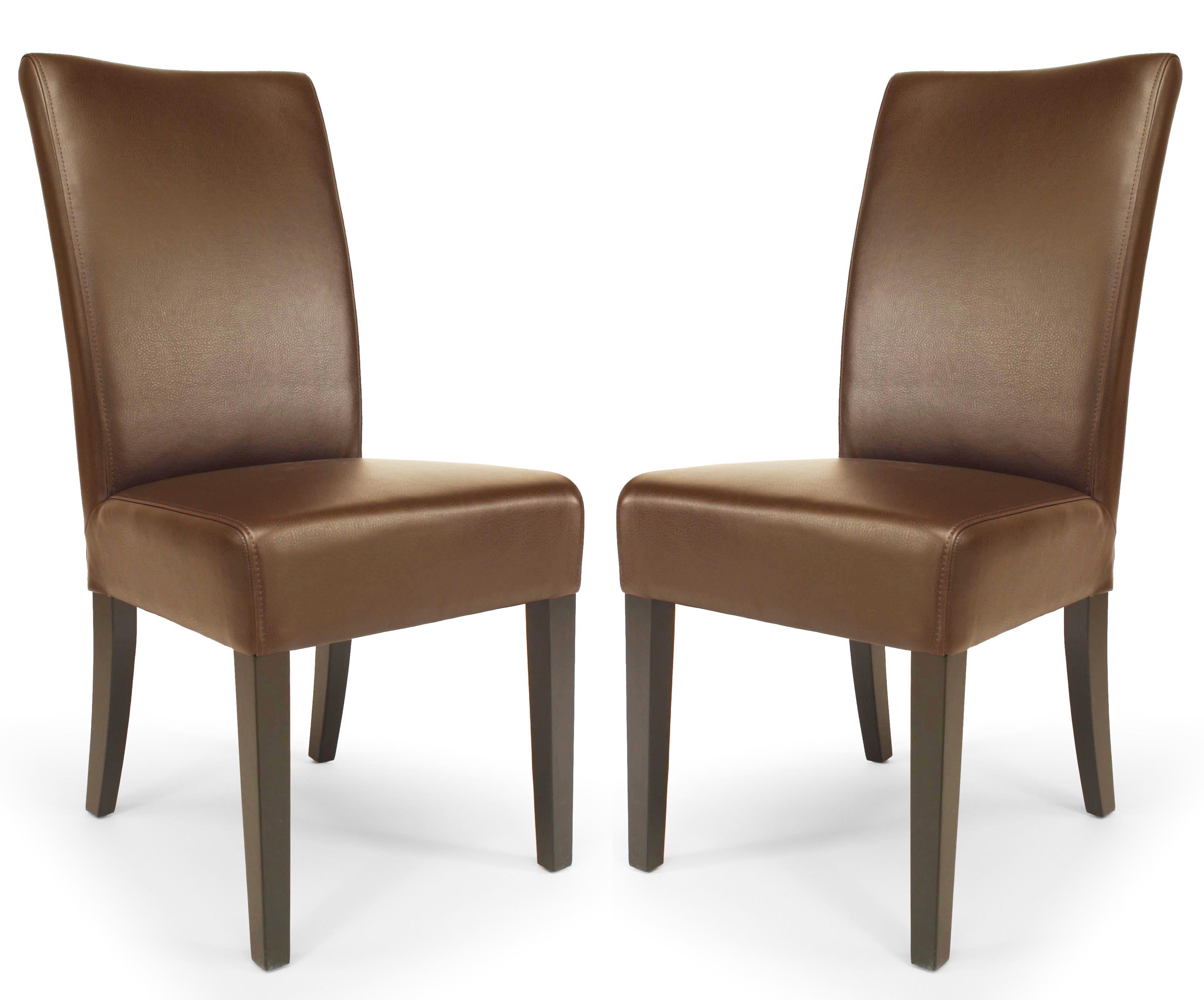16 Mid-Century Brown Parsons Side Chairs In Good Condition For Sale In New York, NY