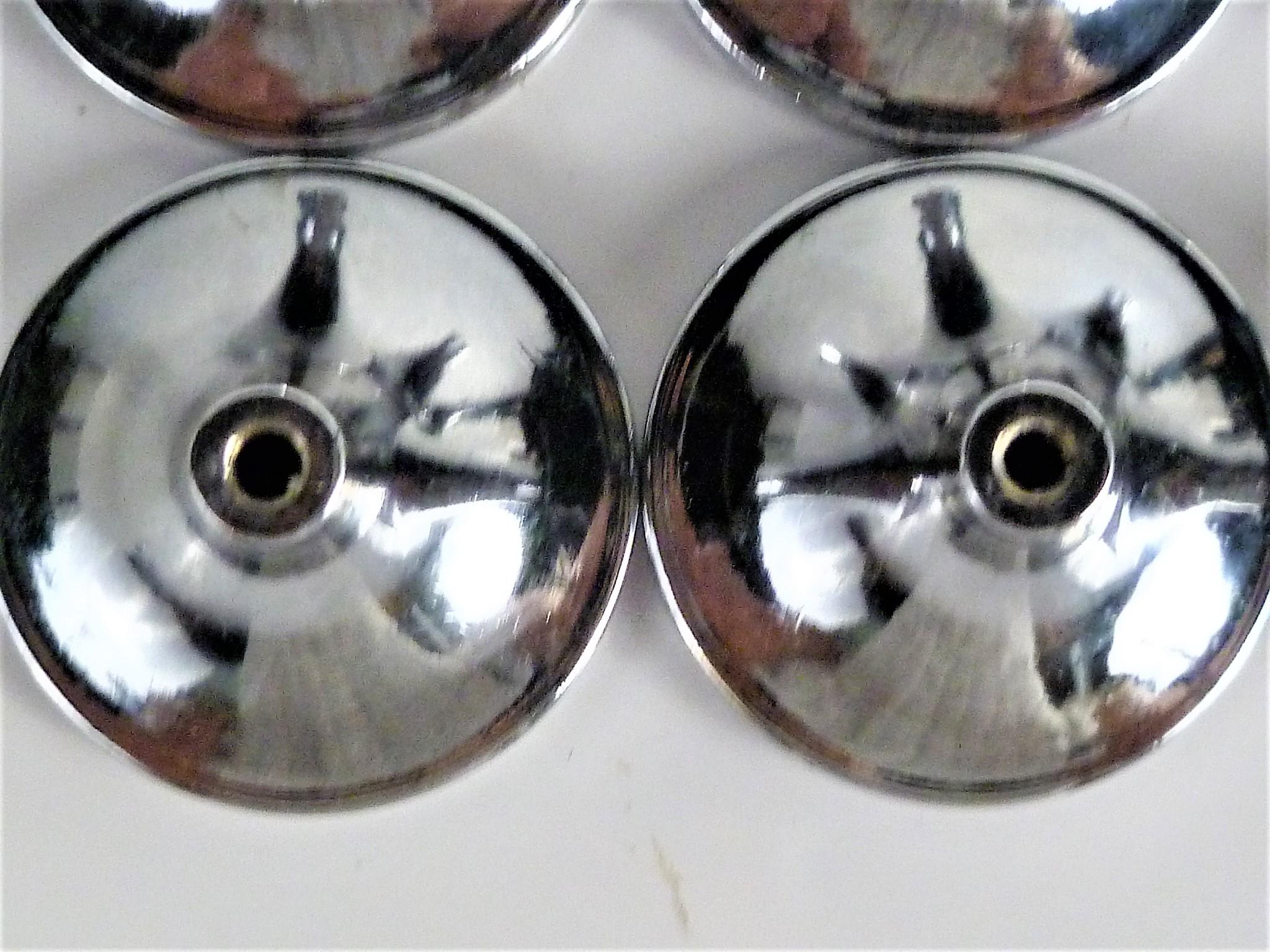 Mid-20th Century 16 Mod Drawer Pulls / Knobs Copper Enamel and Chrome, 1960s