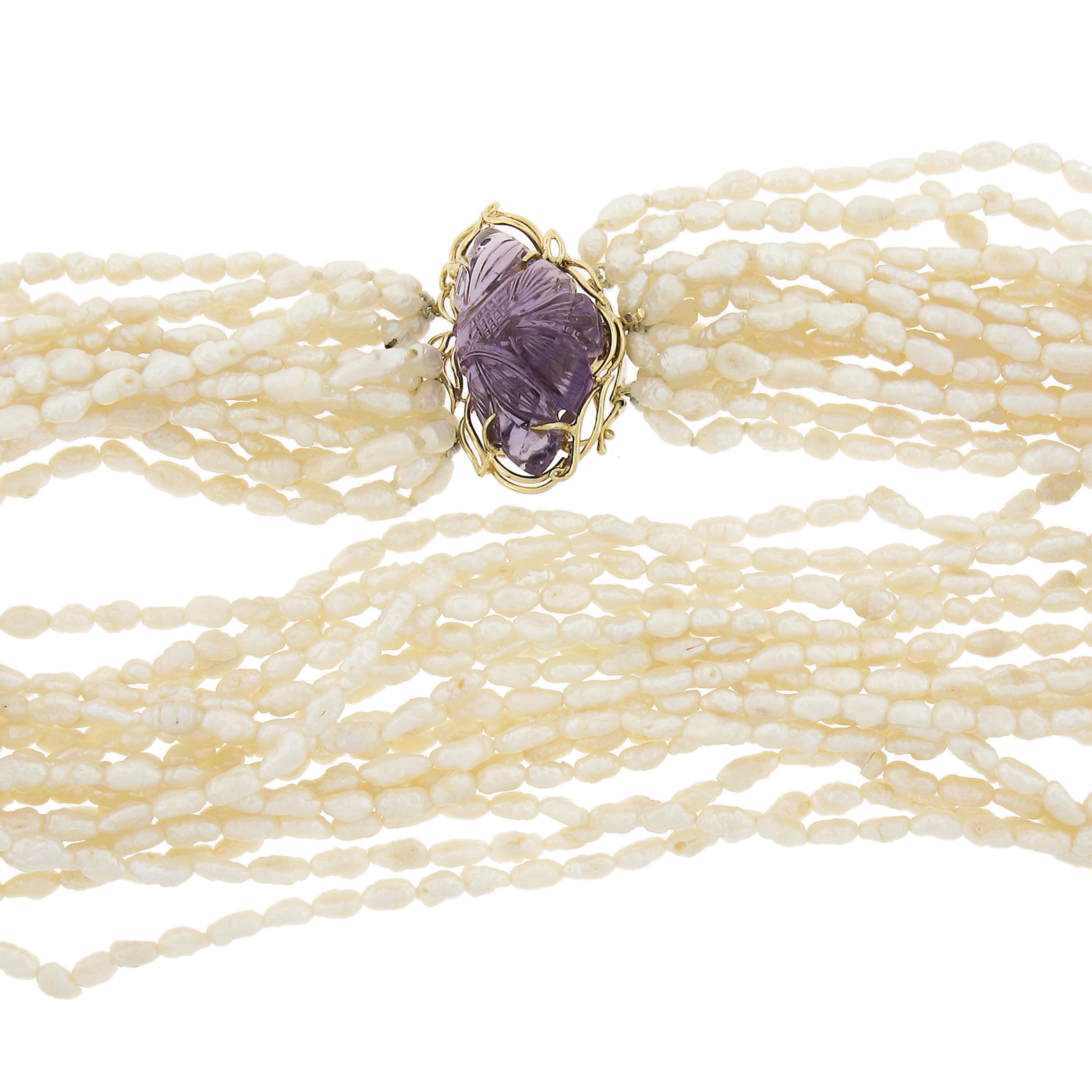 Collar de perlas en torsade de 16