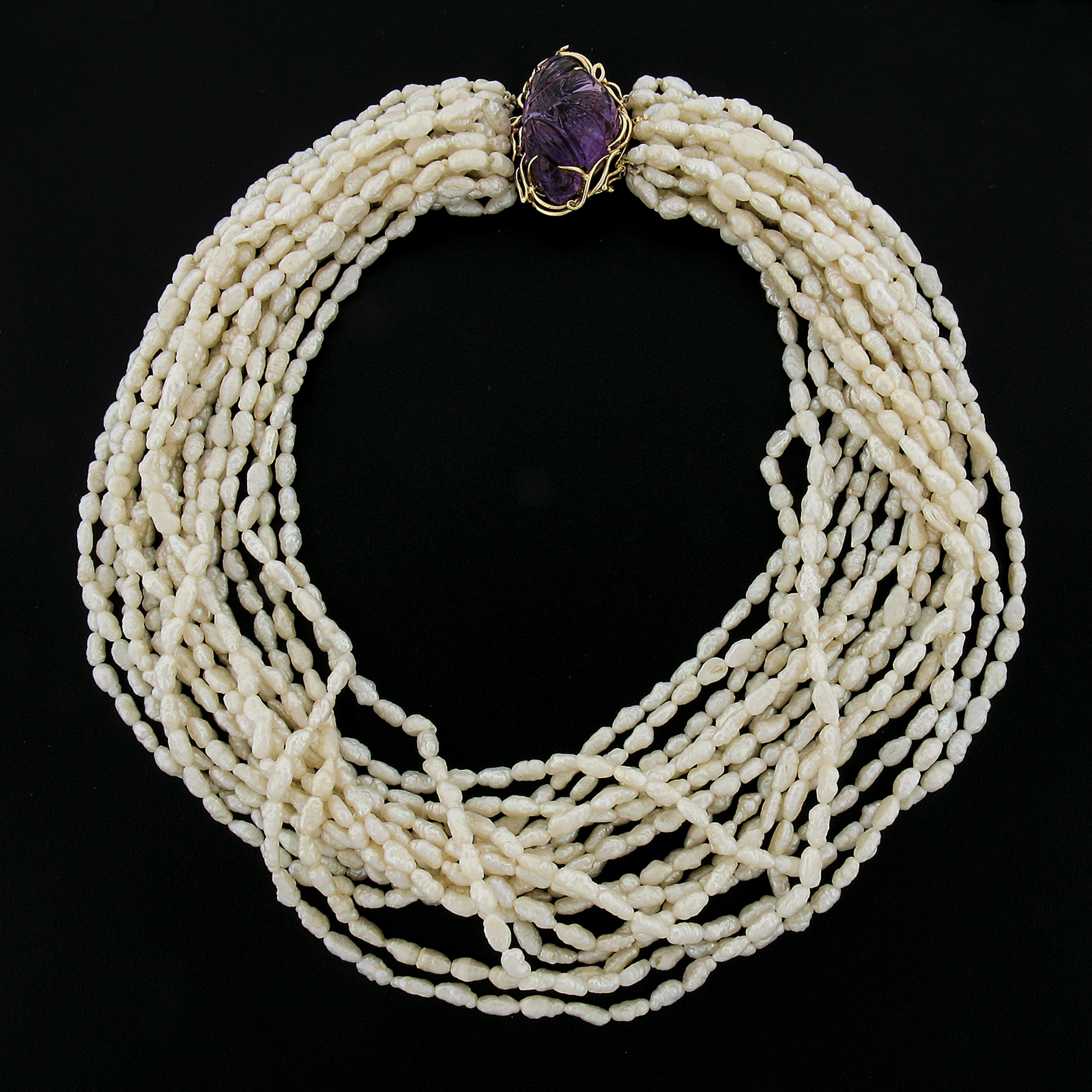 Collar de perlas en torsade de 16