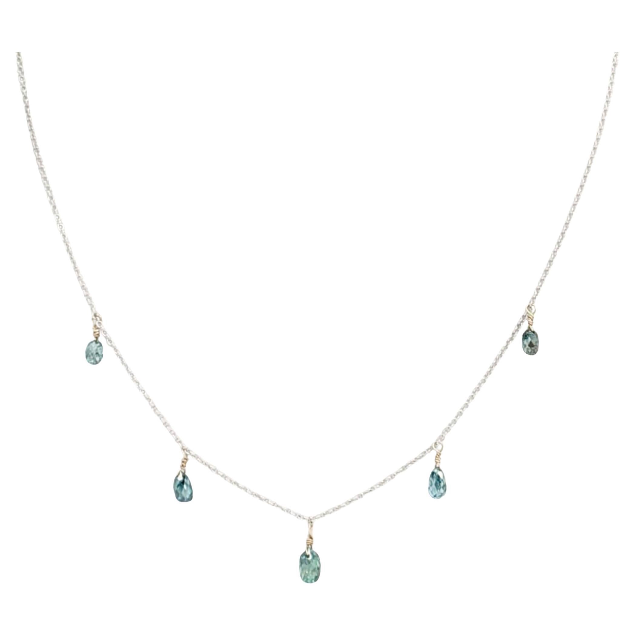 16" Natural Blue Diamond(4.50 Carat) Necklace in Platinum in vendita