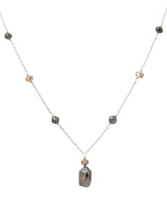 16.25" Brown and Black Diamond(5.39ct) Drop Necklace in Platinum