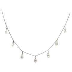 Collana da 16" con diamante bianco naturale (5,73ct) in platino