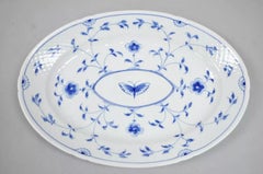 16" Oval Platter 15 Bing and Grondahl B&G Kjøbenhavn Denmark Butterfly Lace Blue