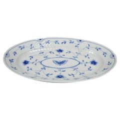 Piatto ovale da 16" 15 Bing e Grondahl B&G Kjøbenhavn Danimarca Pizzo a farfalla Blu.