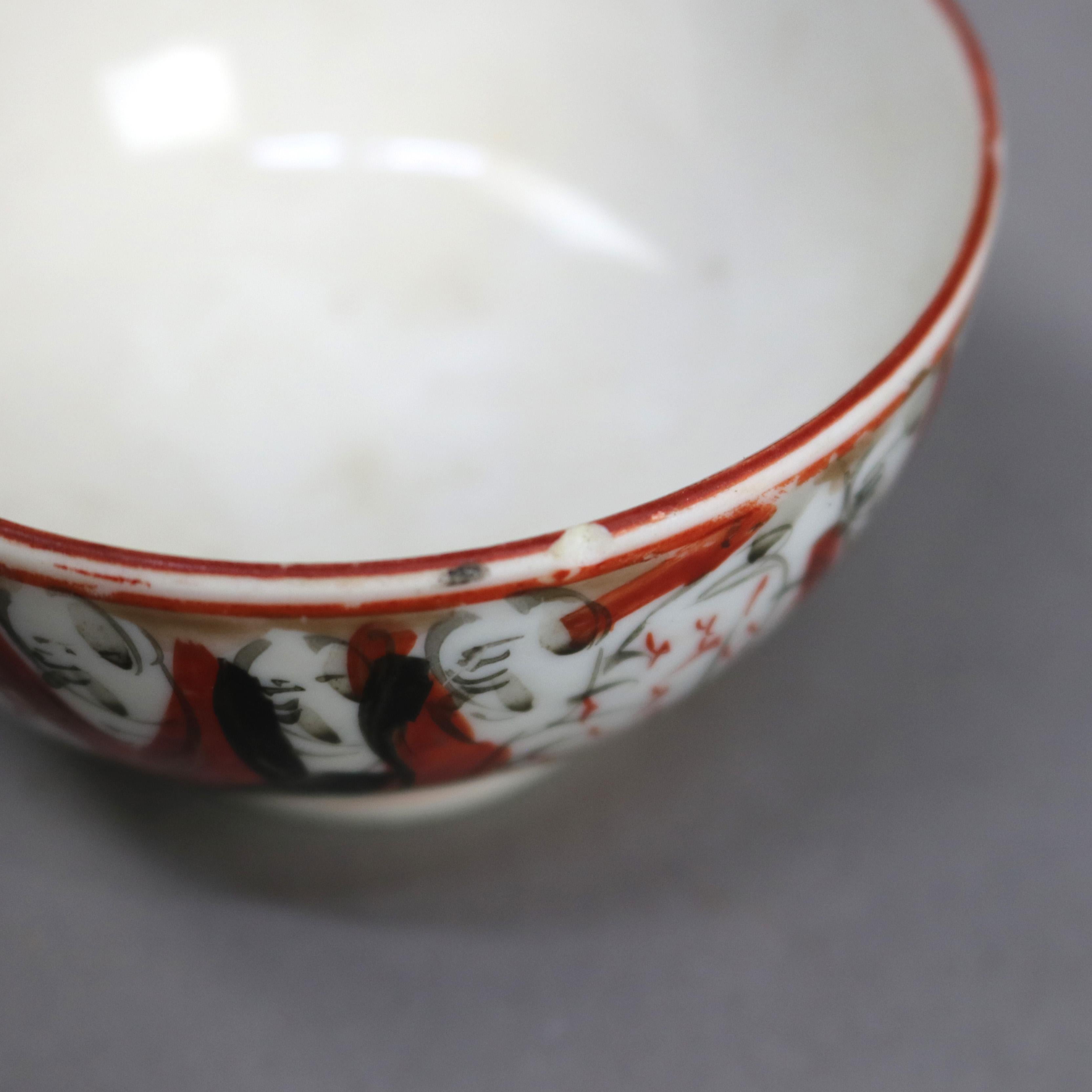 16 pezzi di porcellana giapponese Kutani con figure C1890 in vendita 9