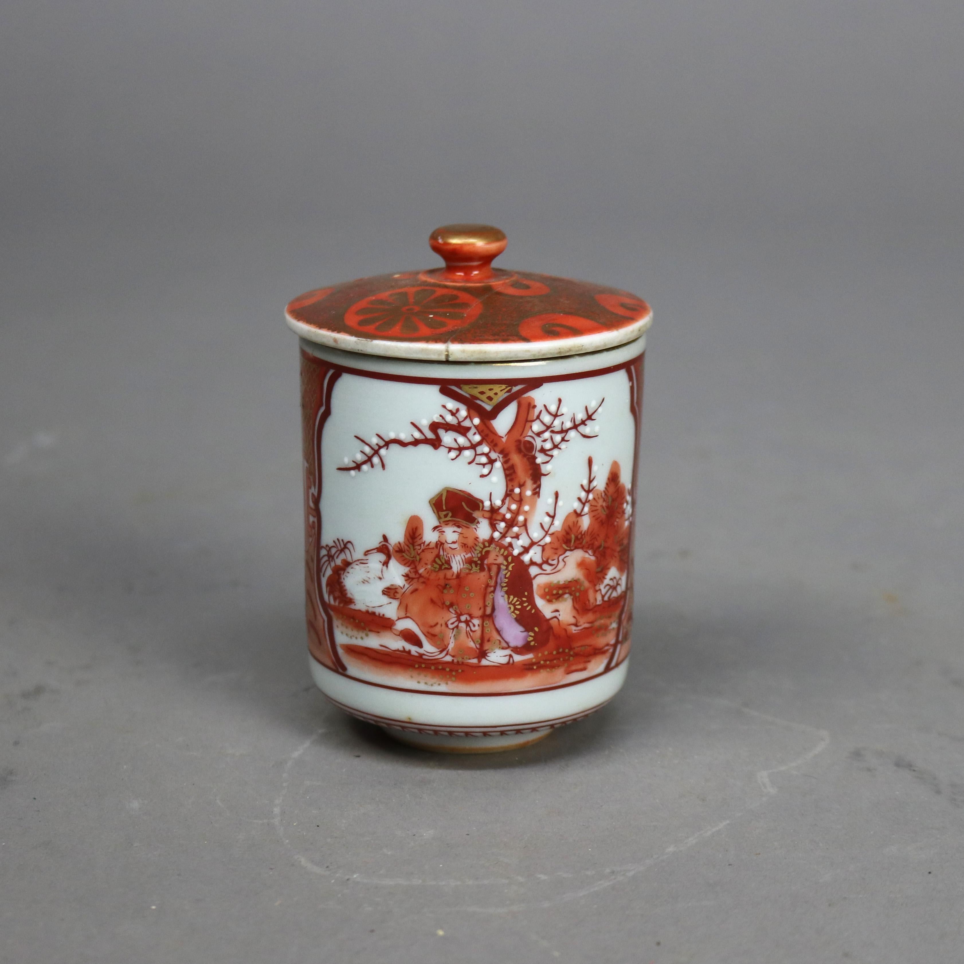 16 pezzi di porcellana giapponese Kutani con figure C1890 in vendita 13