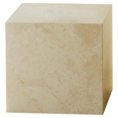 16" Plinth Table Cubic in Travertine Marble