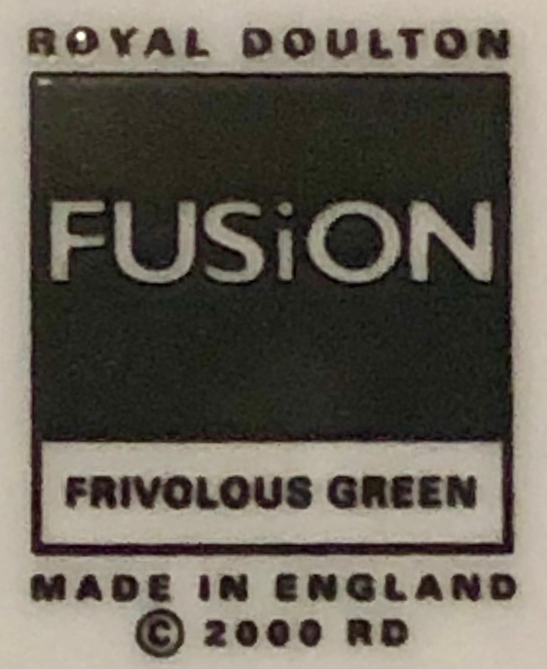 16 Royal Doulton Fusion Frivolous Green Dinner Plates 4