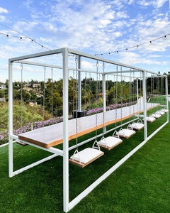 Walnut 16-Seater Swing Table