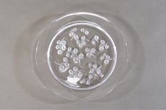 16 Signed Lalique Crystal "Muguet" Pattern Dessert Plates "Lily of the Valley"