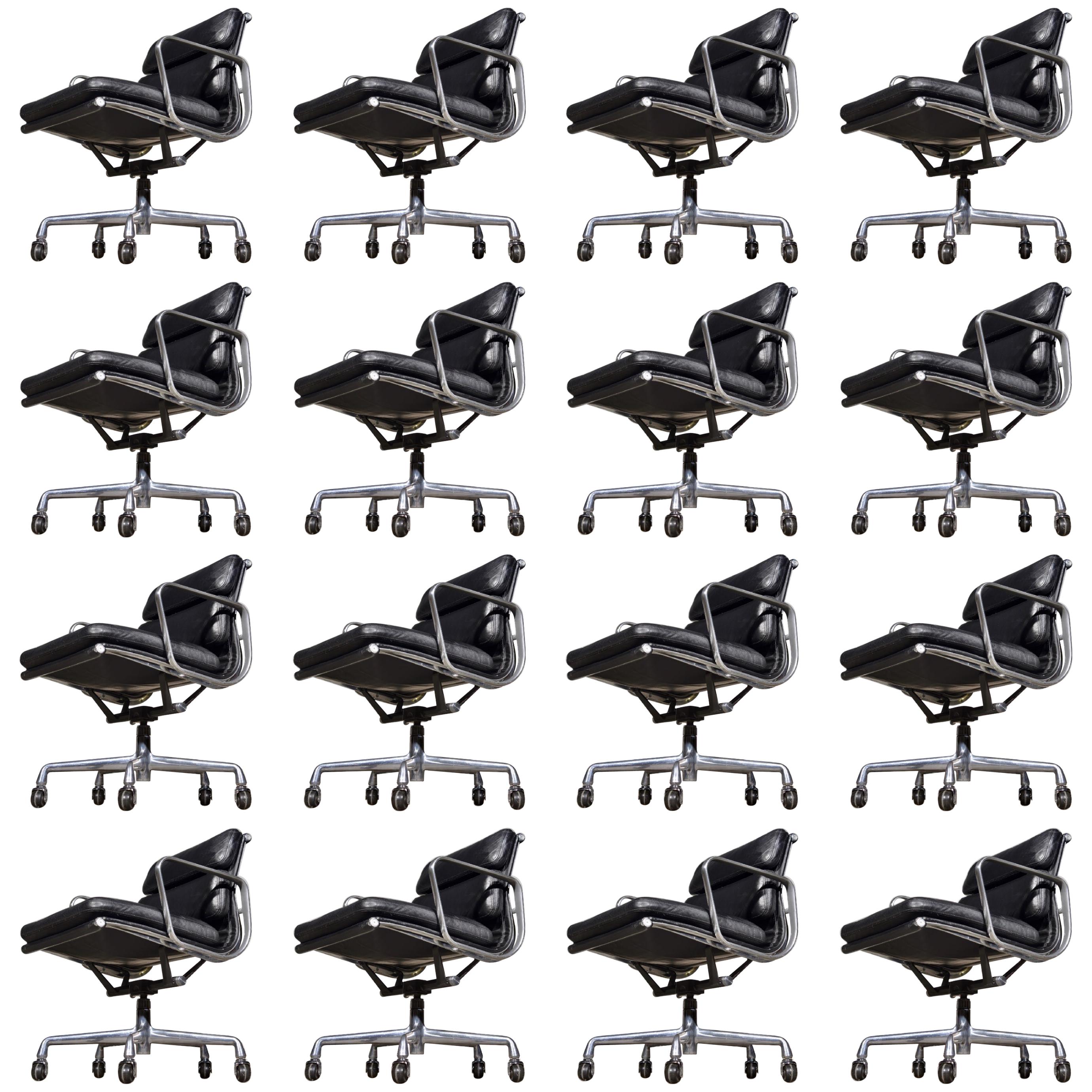 16 Soft Pad Management Chairs by Charles Eames for Herman Miller 