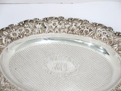 16" Sterling Silver Baltimore Sterling Silver 'Stieff' Antique Repousse Platter
