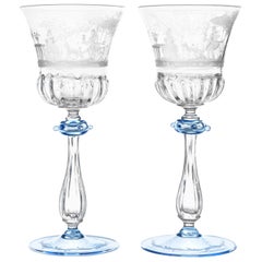 16 Superbly Engraved Venetian Goblets, circa 1920s