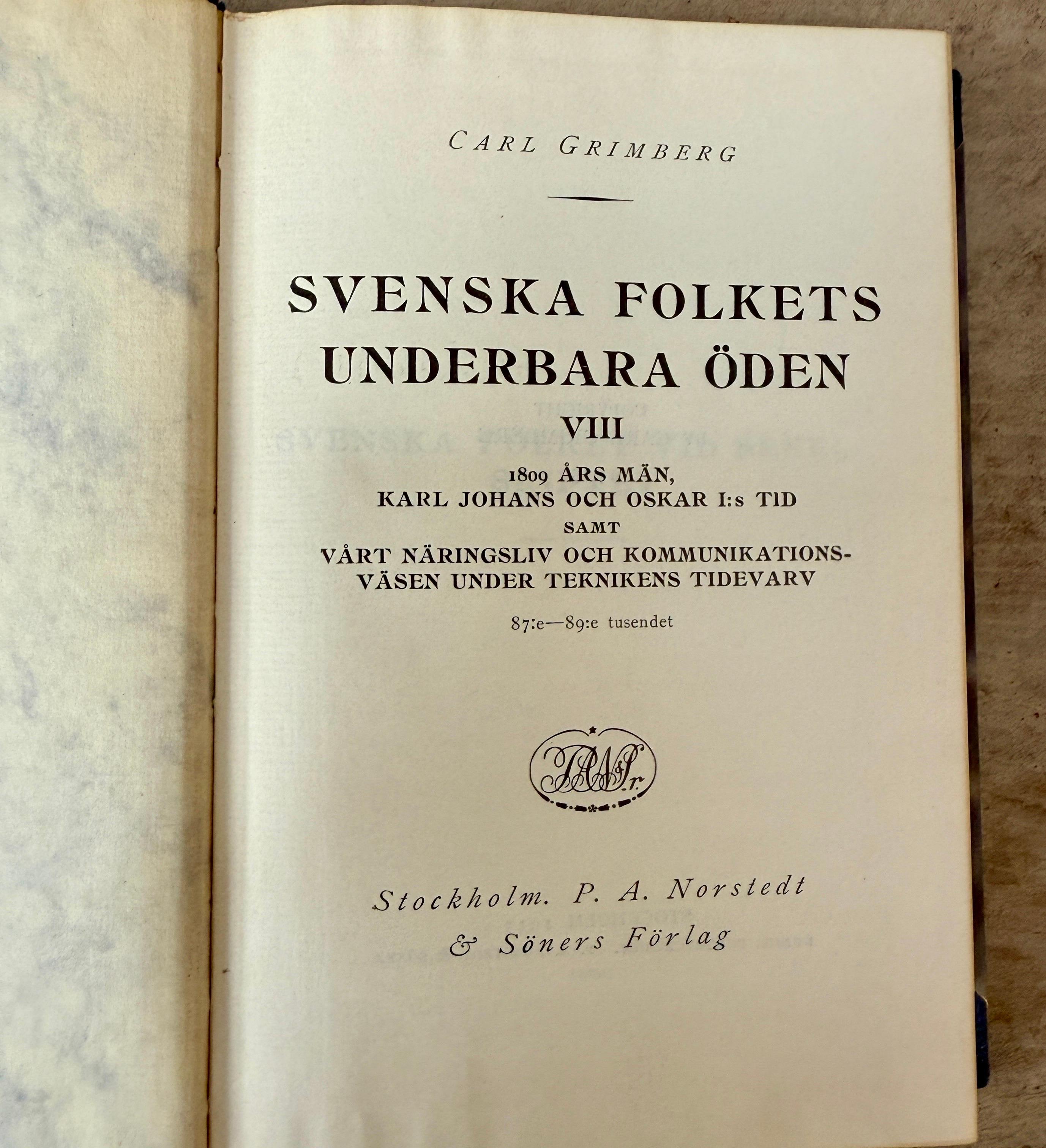 16 libri svedesi del XX secolo rilegati in pelle di colore blu in vendita 2