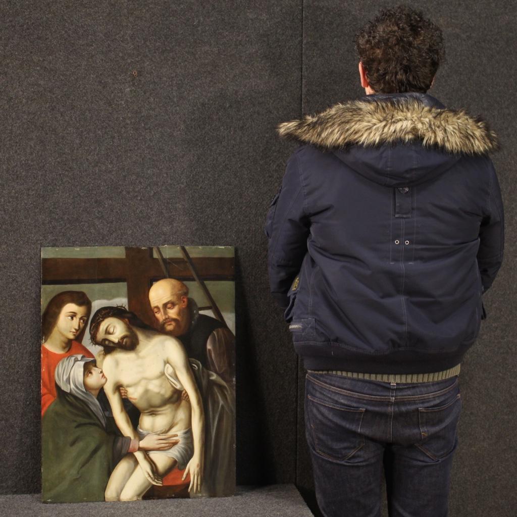 16th Century Oil on Canvas Flemish Antique Religious Painting Christ, 1580 5