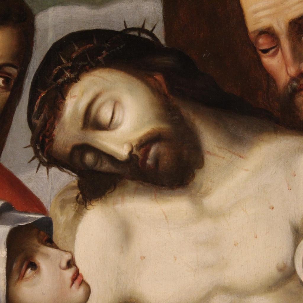 16th Century Oil on Canvas Flemish Antique Religious Painting Christ, 1580 2