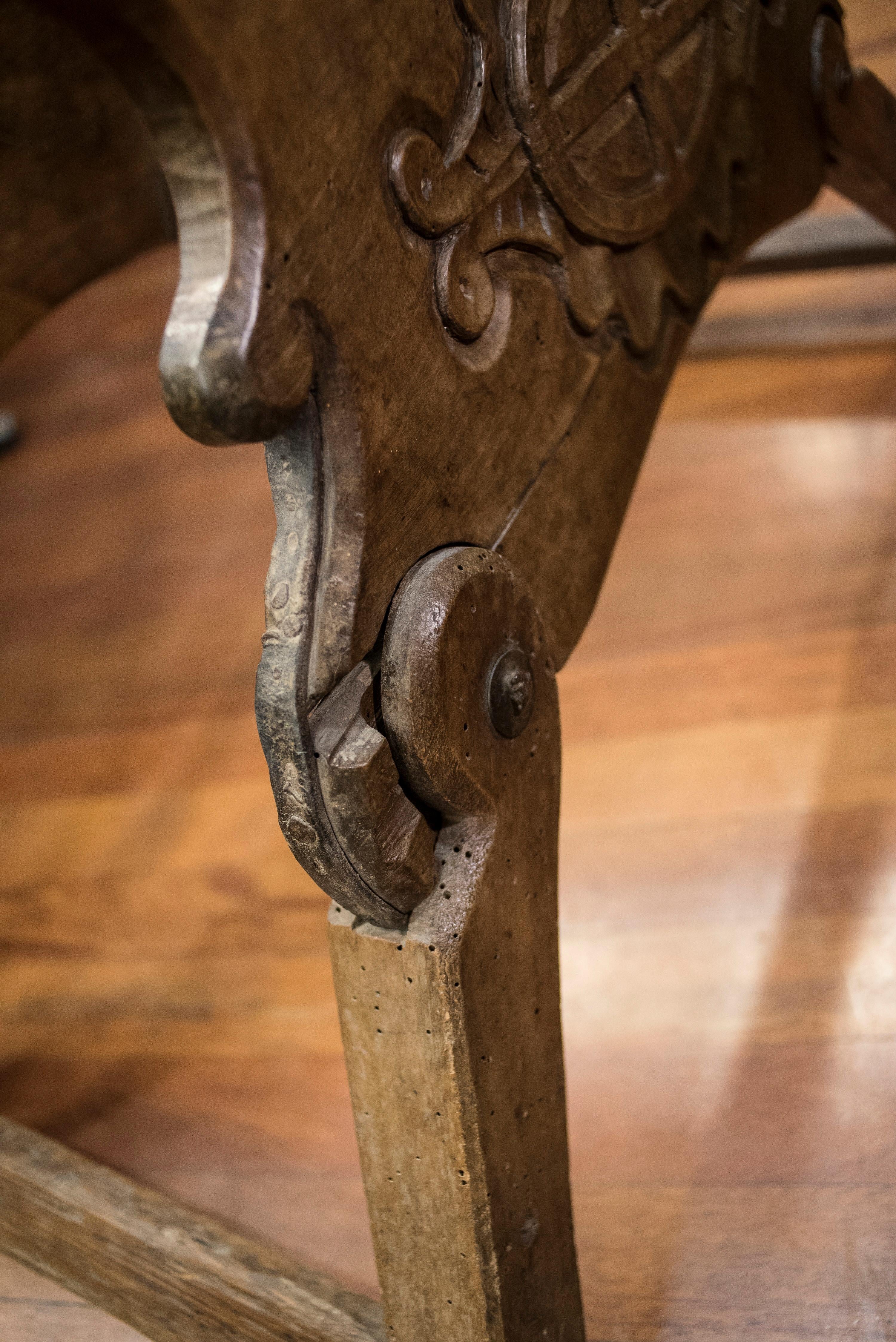 16th Century Spanish Walnut and Wrought Iron Dromedary Saddle 1
