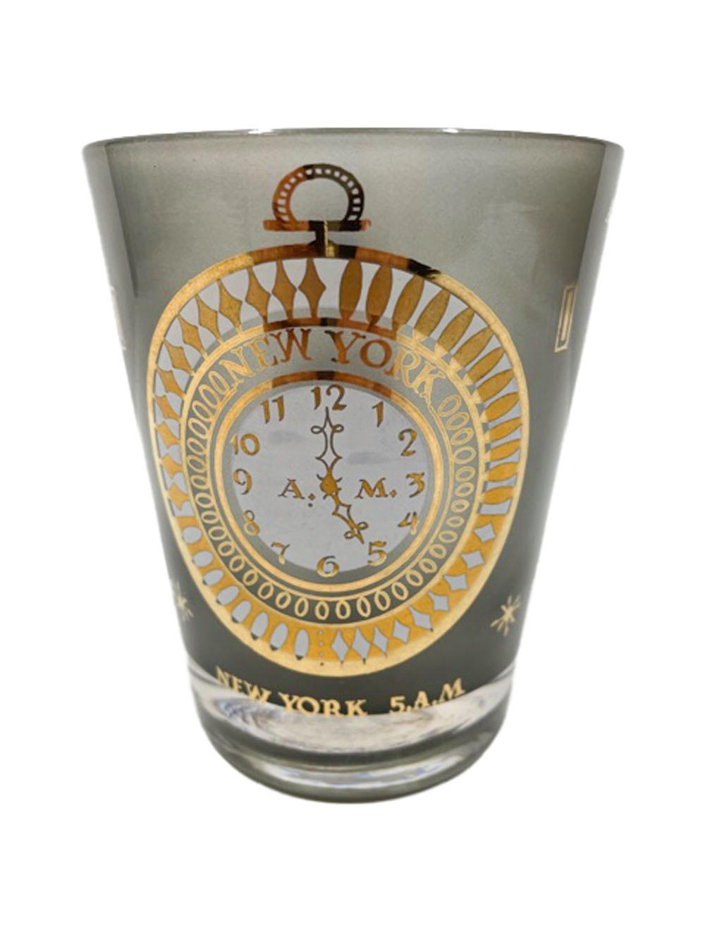 16 verres vintage Georges Briard International Time Zone, 8 boules de haut, 8 rochers en vente 7
