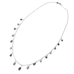 Vintage 16" Natural Grey Diamond(8.50 Carat) Necklace in 18 Karat White Gold