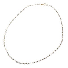 Vintage 18K Yellow Gold Necklace with 6.92ct White Rose-Cut Diamonds, 16"