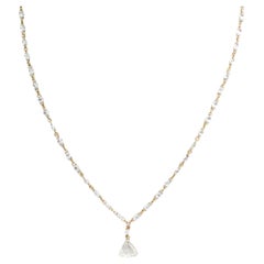 16" Vintage Natural White Diamond(8.17ct) Drop Necklace in 18K Yellow Gold