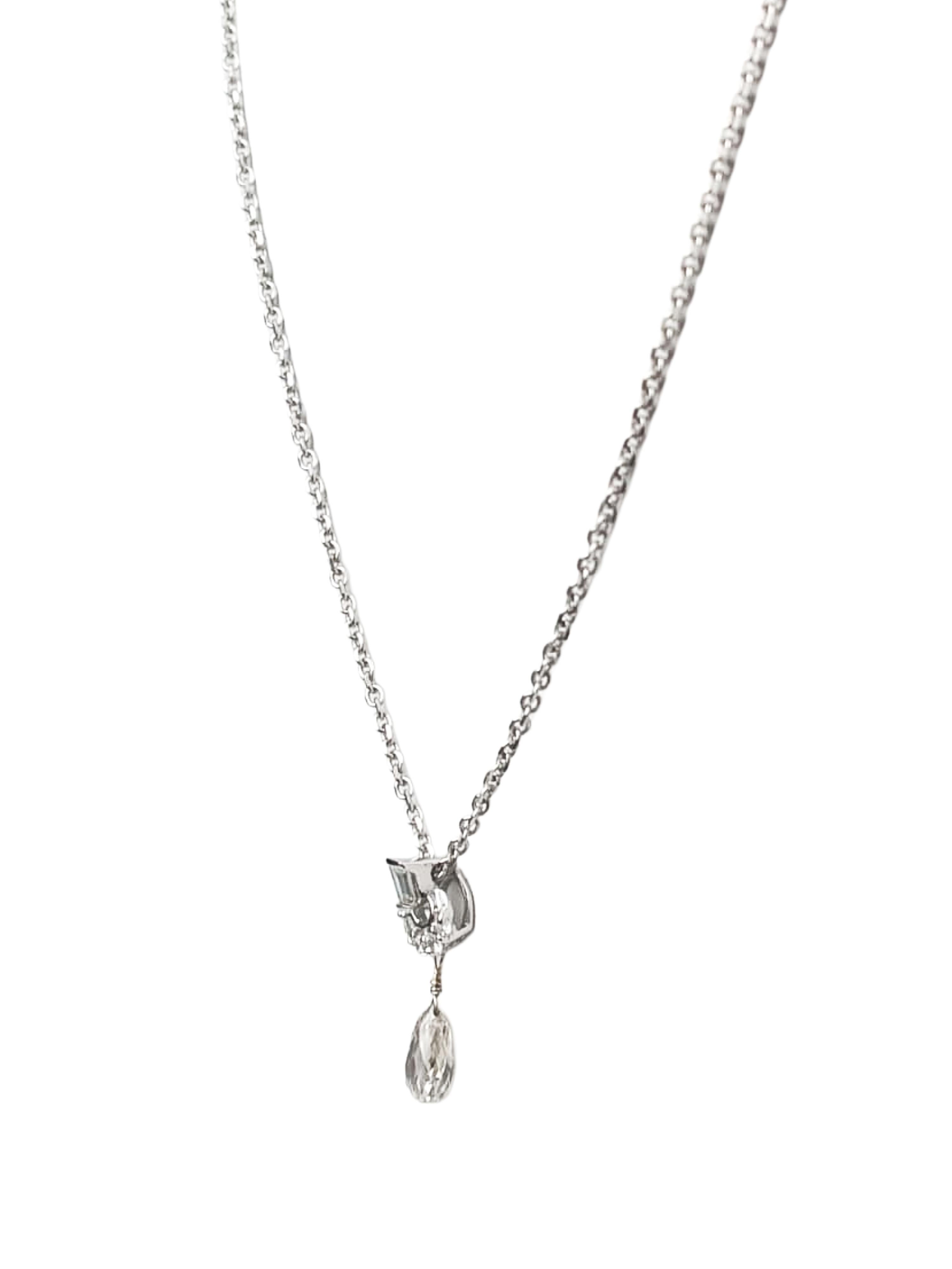 Taglio rotondo Ciondolo a forma di cerchio con diamante bianco (1,02ct) da 16