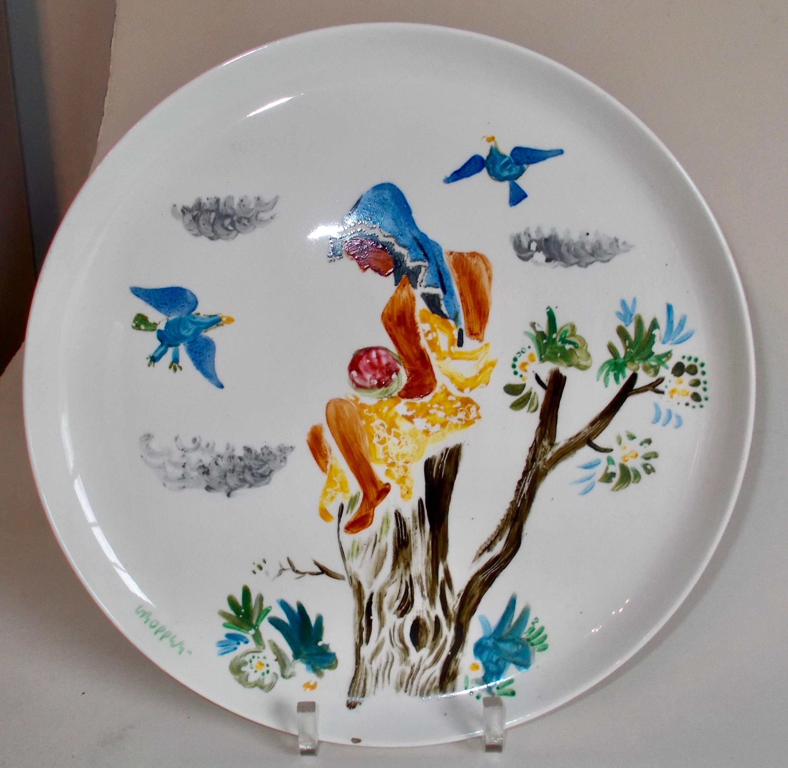 16 William Gropper Oil Painted Dishes For Sale 4